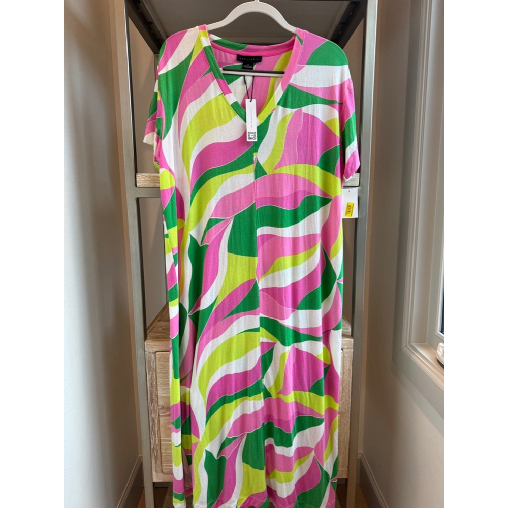 Women's Sanctuary Maxi Sleep Dress, M, Pink & Green NWT